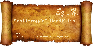 Szalisznyó Natália névjegykártya